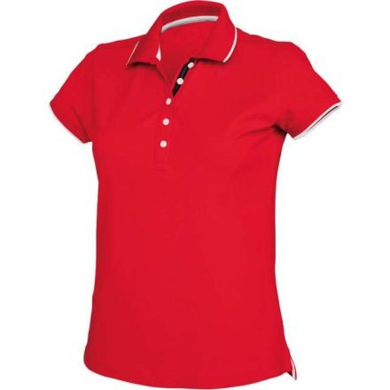 ka252re/wh/nv-2xl   LADIES' SHORT-SLEEVED PIQUÉ KNIT POLO SHIRT