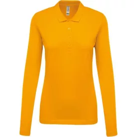 ka257ye-m   LADIES’ LONG-SLEEVED PIQUÉ POLO SHIRT