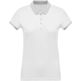 ka259wh/oxg-xs   LADIES’ TWO-TONE PIQUÉ POLO SHIRT