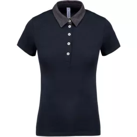 ka261nv/dgh-s   LADIES' TWO-TONE JERSEY POLO SHIRT