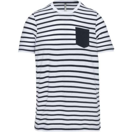 ka379swh/re-10/12   KIDS' STRIPED SHORT SLEEVE SAILOR T-SHIRT WITH POCKET