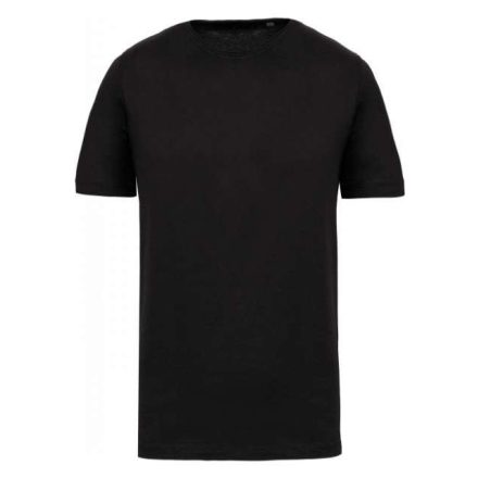 ka398bl-l   MEN'S SHORT-SLEEVED ORGANIC T-SHIRT WITH RAW EDGE NECKLINE