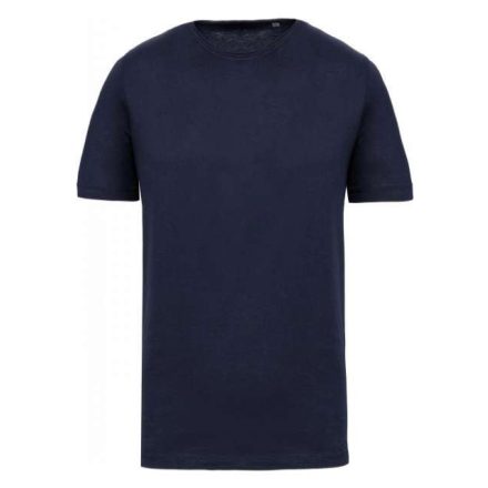 ka398nv-3xl   MEN'S SHORT-SLEEVED ORGANIC T-SHIRT WITH RAW EDGE NECKLINE