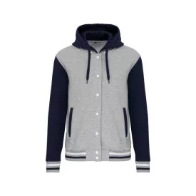 ka4003oxg/nv/wh-m   UNISEX TEDDY JACKET WITH HOOD