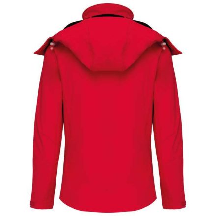 ka414re-2xl   LADIES' DETACHABLE HOODED SOFTSHELL JACKET