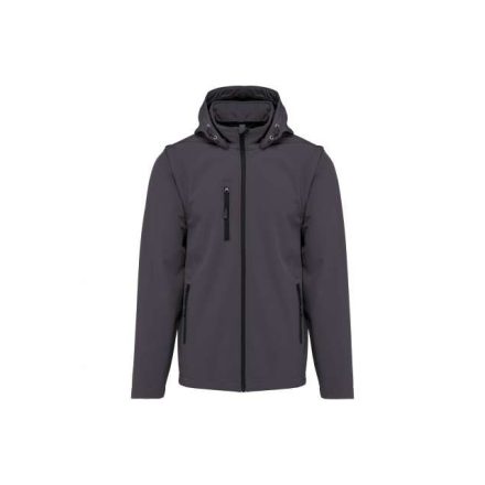 ka422tit-l   UNISEX 3-LAYER SOFTSHELL HOODED JACKET WITH REMOVABLE SLEEVES