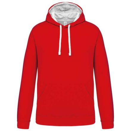 ka446re/wh-2xl   MEN'S CONTRAST HOODED SWEATSHIRT