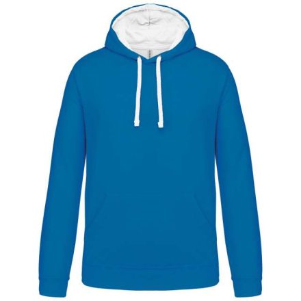 ka446tb/wh-2xl   MEN'S CONTRAST HOODED SWEATSHIRT