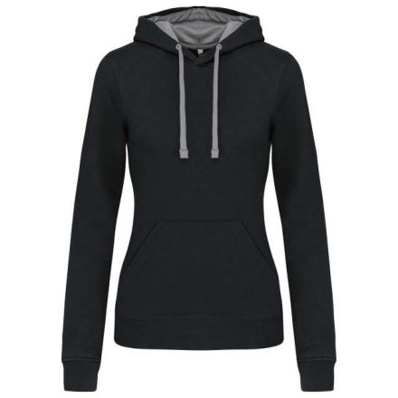 ka465bl/fg-xs   LADIES’ CONTRAST HOODED SWEATSHIRT