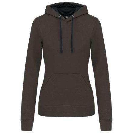 ka465dg/bl-l   LADIES’ CONTRAST HOODED SWEATSHIRT