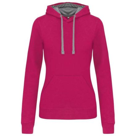 ka465fu/fg-xs   LADIES’ CONTRAST HOODED SWEATSHIRT