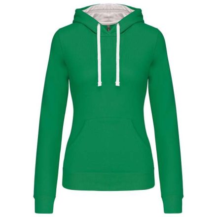 ka465lkg/wh-2xl   LADIES’ CONTRAST HOODED SWEATSHIRT