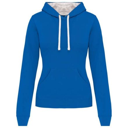 ka465lro/wh-2xl   LADIES’ CONTRAST HOODED SWEATSHIRT