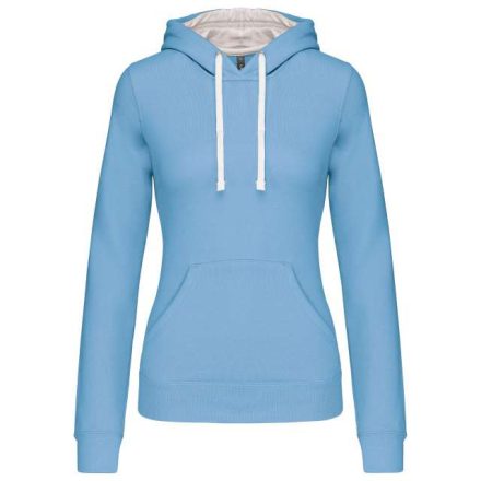 ka465sb/wh-m   LADIES’ CONTRAST HOODED SWEATSHIRT