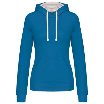 ka465tb/wh-2xl   LADIES’ CONTRAST HOODED SWEATSHIRT