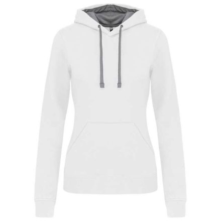 ka465wh/fg-xs   LADIES’ CONTRAST HOODED SWEATSHIRT