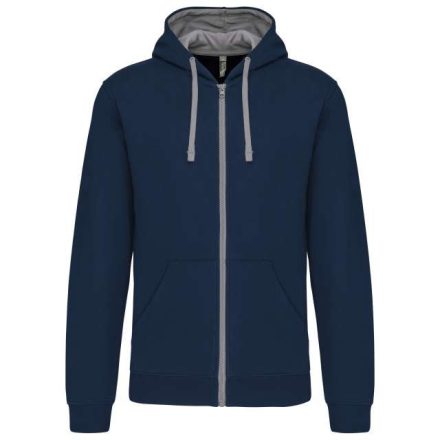 ka466nv/fg-2xl   MEN'S CONTRAST HOODED FULL ZIP SWEATSHIRT