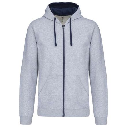 ka466oxg/nv-2xl   MEN'S CONTRAST HOODED FULL ZIP SWEATSHIRT