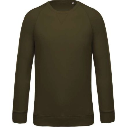 ka480mgn-l   MEN'S ORGANIC COTTON CREW NECK RAGLAN SLEEVE SWEATSHIRT