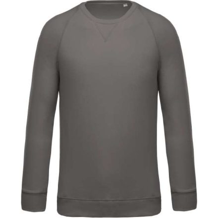 ka480stgr-2xl   MEN'S ORGANIC COTTON CREW NECK RAGLAN SLEEVE SWEATSHIRT