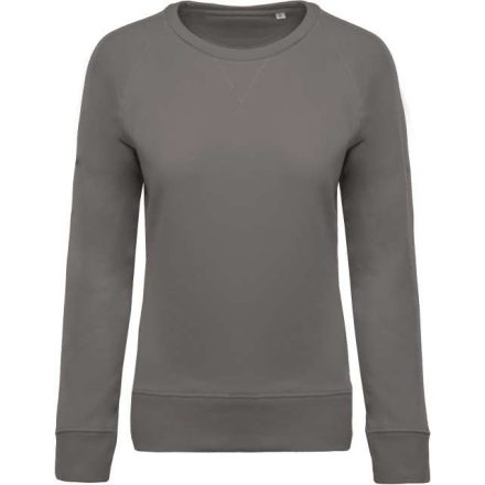 ka481stgr-l   LADIES’ ORGANIC COTTON CREW NECK RAGLAN SLEEVE SWEATSHIRT