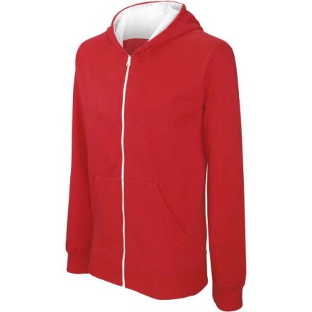 ka486re/wh-10/12   KIDS' FULL ZIP HOODED SWEATSHIRT