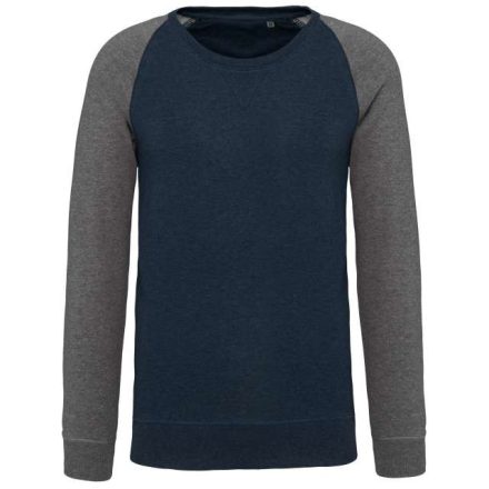 ka491fnvh/grh-2xl   MEN'S TWO-TONE ORGANIC CREW NECK RAGLAN SLEEVE SWEATSHIRT