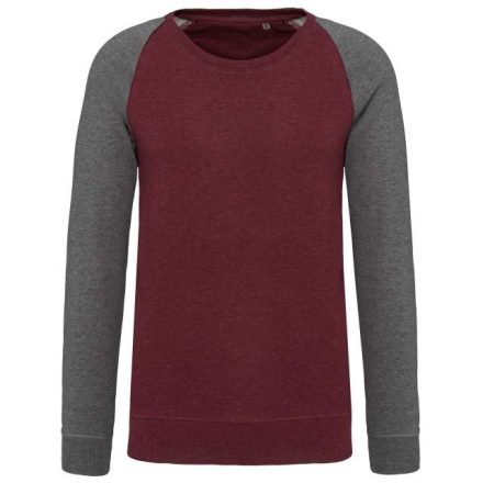 ka491wnh/grh-2xl   MEN'S TWO-TONE ORGANIC CREW NECK RAGLAN SLEEVE SWEATSHIRT