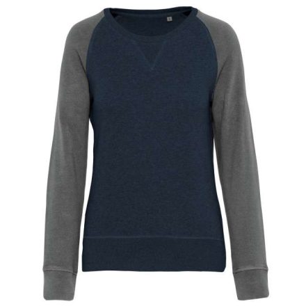 ka492fnvh/grh-2xl   LADIES' TWO-TONE ORGANIC CREW NECK RAGLAN SLEEVE SWEATSHIRT