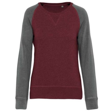 ka492wnh/grh-2xl   LADIES' TWO-TONE ORGANIC CREW NECK RAGLAN SLEEVE SWEATSHIRT