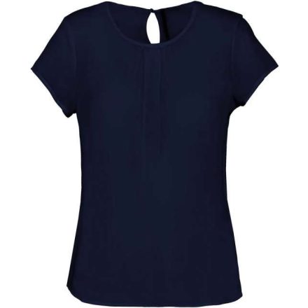 ka5002dsb-34   LADIES' SHORT-SLEEVED CREPE BLOUSE