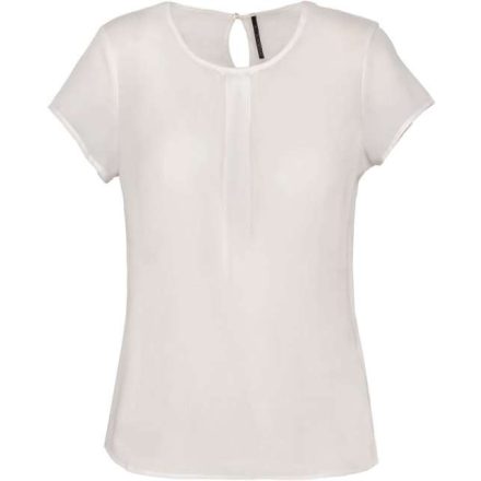 ka5002owh-34   LADIES' SHORT-SLEEVED CREPE BLOUSE