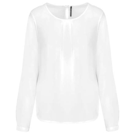 ka5003owh-34   LADIES' LONG-SLEEVED CREPE BLOUSE