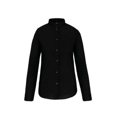 ka514bl-l   LADIES' LONG-SLEEVED MANDARIN COLLAR SHIRT