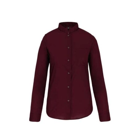 ka514wn-l   LADIES' LONG-SLEEVED MANDARIN COLLAR SHIRT