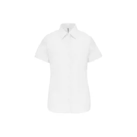 ka536wh-s   LADIES' SHORT-SLEEVED OXFORD SHIRT