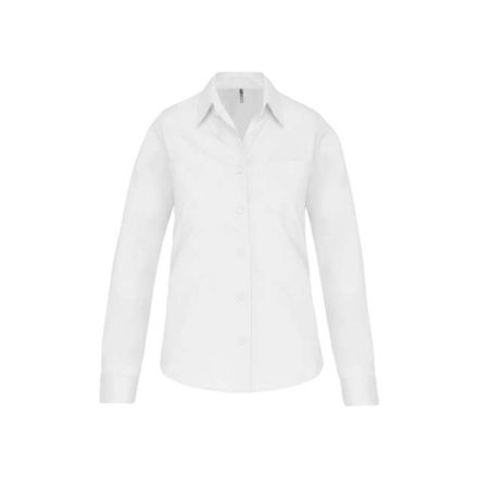 ka542wh-l   LADIES' LONG-SLEEVED COTTON POPLIN SHIRT