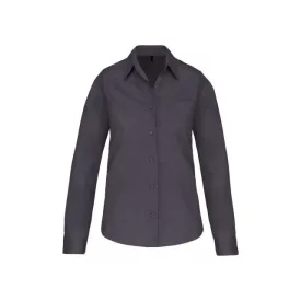 ka542zi-xs   LADIES' LONG-SLEEVED COTTON POPLIN SHIRT