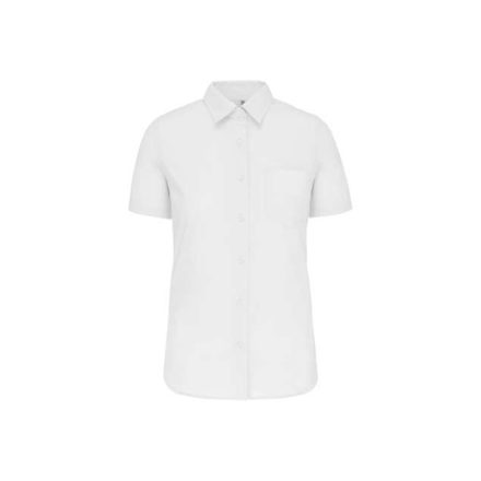 ka544wh-l   LADIES' SHORT-SLEEVED COTTON POPLIN SHIRT