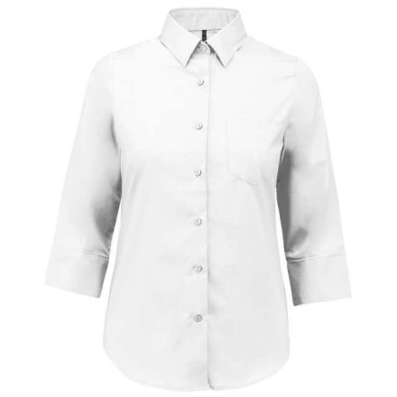 ka558wh-2xl   LADIES' 3/4 SLEEVED SHIRT