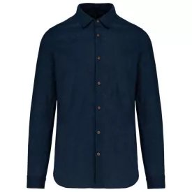 ka588nv-s   MEN'S LONG SLEEVE LINEN AND COTTON SHIRT