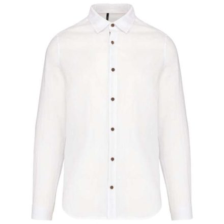 ka588wh-s   MEN'S LONG SLEEVE LINEN AND COTTON SHIRT