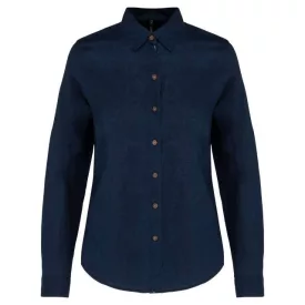 ka589nv-xs   LADIES' LONG SLEEVE LINEN AND COTTON SHIRT