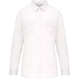 ka591wh-xs   LADIES' LONG SLEEVED SAFARI SHIRT