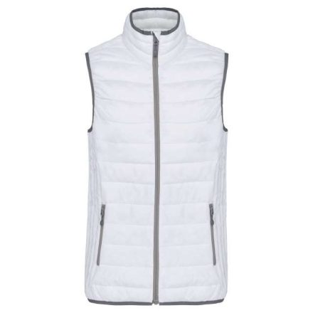 ka6114wh-2xl   LADIES' LIGHTWEIGHT SLEEVELESS FAKE DOWN JACKET