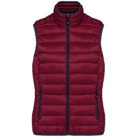   ka6114wn-s   LADIES' LIGHTWEIGHT SLEEVELESS FAKE DOWN JACKET