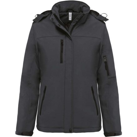 ka651tit-xs   LADIES’ HOODED SOFTSHELL LINED PARKA