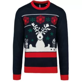 ka9010nnv-m   UNISEX CREW NECK CHRISTMAS JUMPER