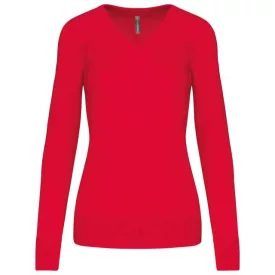 ka966re-s   LADIES' V-NECK JUMPER