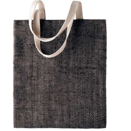 ki0226na/bl-u   100% NATURAL YARN DYED JUTE BAG